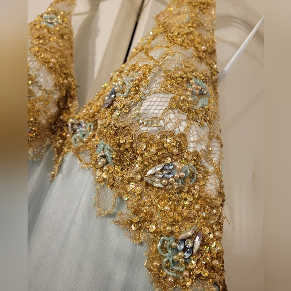 Vintage Silk Sequin Graduation Formal Dress - Picture 9 of 11